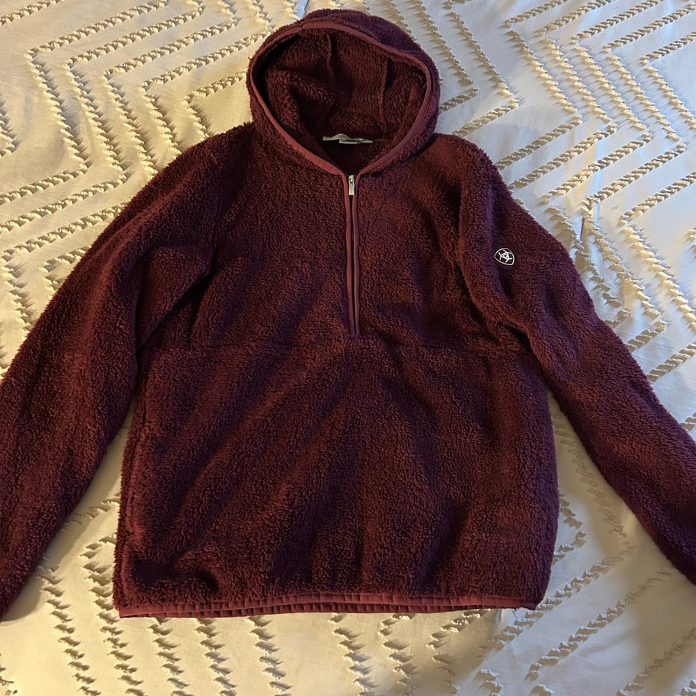Ariat Plush Burgundy Half-Zip Hoodie
